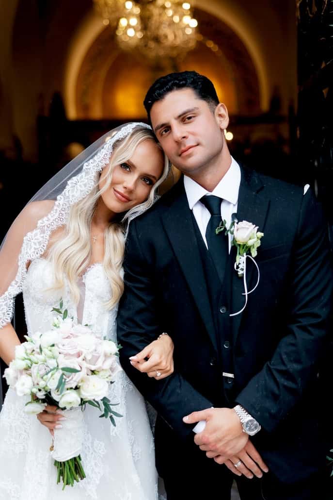 Romantic wedding in Chios with beautiful pastel flowers and antique gold details | Mary & Tibet