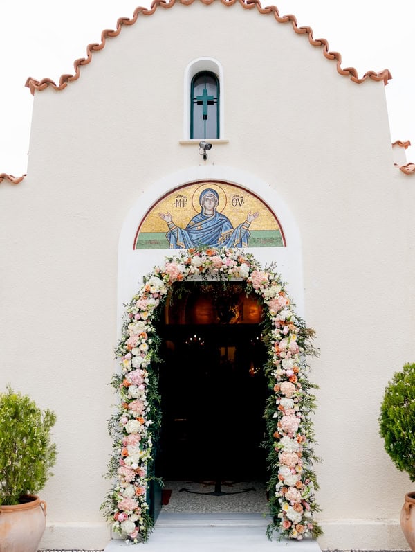 Romantic Wedding Chios Pastel Flowers Antique Gold Details