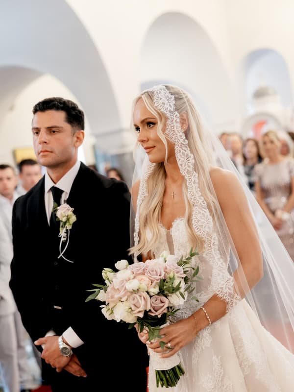 Romantic Wedding Chios Pastel Flowers Antique Gold Details