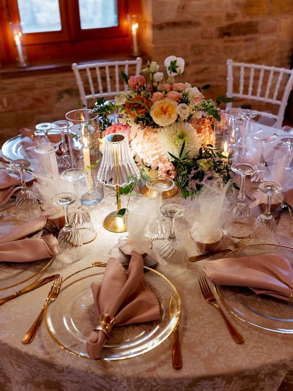 Romantic Wedding Chios Pastel Flowers Antique Gold Details