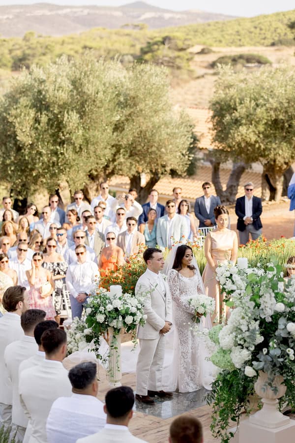 Timeless Destination Wedding Athens White Florals